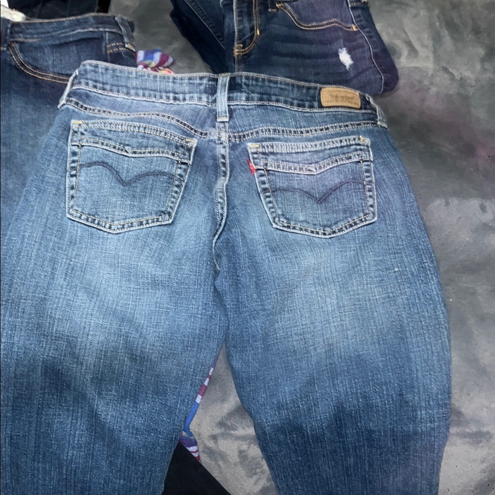 Levi's Blue Straight Leg Jeans with Classic Stitching